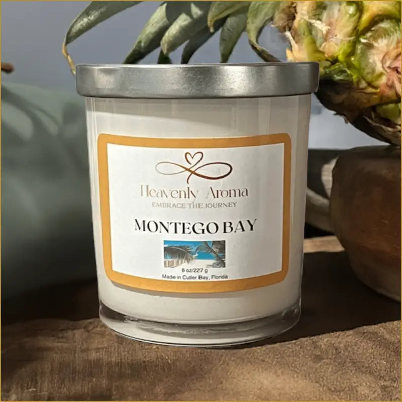 Montego Bay 8 oz Candle | Tropical Spearmint & Coconut Escape - Heavenly Aroma