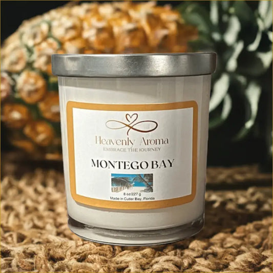 Montego Bay 8 oz Candle | Tropical Spearmint & Coconut Escape - Heavenly Aroma