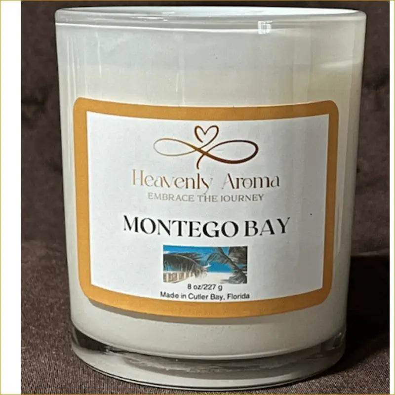 Montego Bay 8 oz Candle | Tropical Spearmint & Coconut Escape - Heavenly Aroma