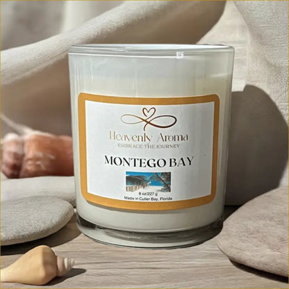 Montego Bay 8 oz Candle | Tropical Spearmint & Coconut Escape - Heavenly Aroma