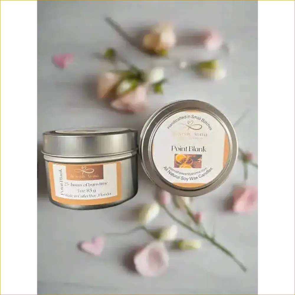 Point Blank Soy Wax Candle Set of Two Unique Handmade Tins - Heavenly Aroma