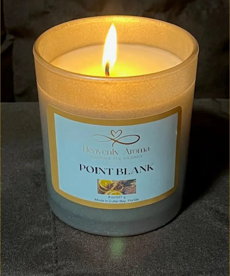 Point Blank 8 oz Candle | Bold Tonka Bean & Oud Luxury - Heavenly Aroma