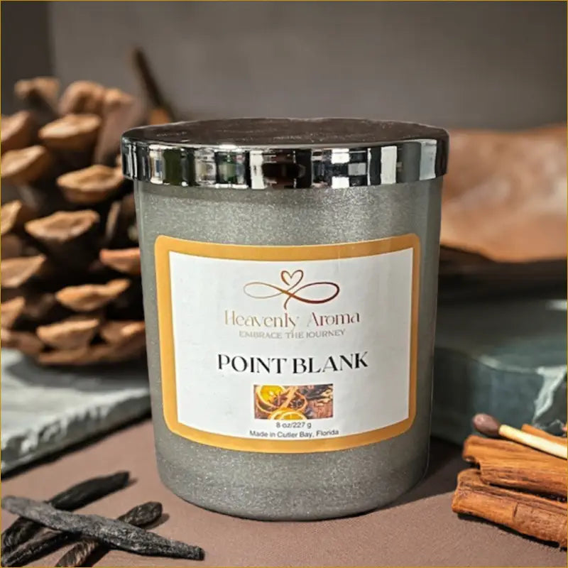 Point Blank 8 oz Candle | Bold Tonka Bean & Oud Luxury - Heavenly Aroma