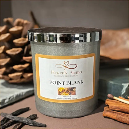 Point Blank 8 oz Candle | Bold Tonka Bean & Oud Luxury - Heavenly Aroma