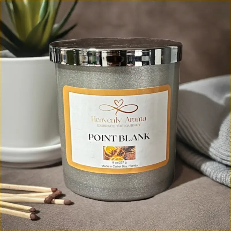 Point Blank 8 oz Candle | Bold Tonka Bean & Oud Luxury - Heavenly Aroma