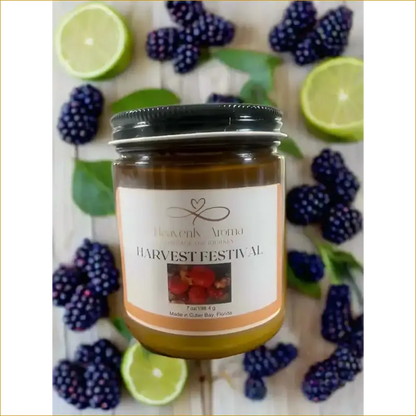 Scented Soy Wax Candle, Natural and Non Toxic: Harvest Festival Fall - 7 oz - Heavenly Aroma