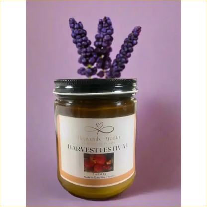 Scented Soy Wax Candle, Natural and Non Toxic: Harvest Festival Fall - 7 oz - Heavenly Aroma