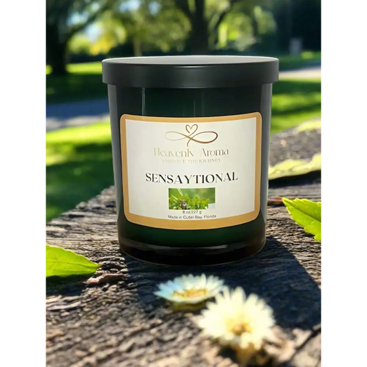 Sensational Aromatherapy Soy Wax Candle in Dark Green Jar - Soy Candle