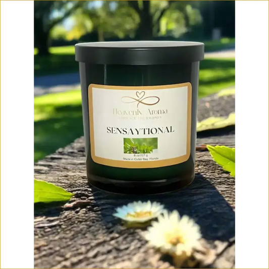 Sensational Aromatherapy Soy Wax Candle in Dark Green Jar - Heavenly Aroma