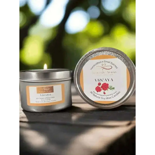 Vizcaya - 6 oz Blended Soy Wax Candle with Fresh Roses Scented Fragrance - Heavenly Aroma