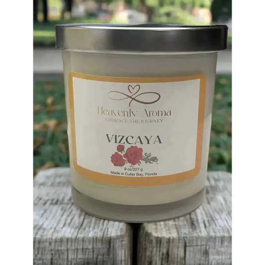 Vizcaya Soy Candle, 8 oz: Elegant and Sophisticated Home Fragrance for Any Room - Heavenly Aroma