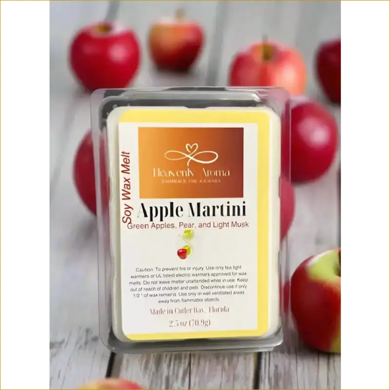 Wax Melts for Apple Martini Lovers - 2.5 oz Highly Scented Soy Wax - Heavenly Aroma